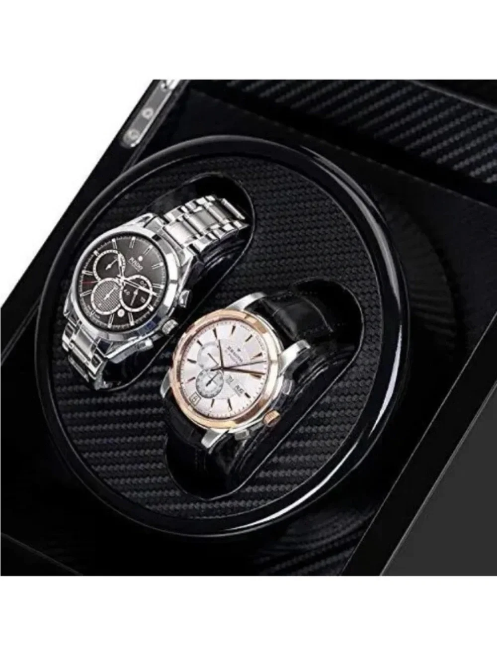 Black Dual Watch Winder with Clear Display